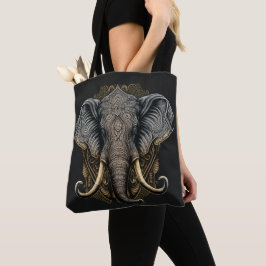 Bolsa Tote Aquarela de Elefante Místico