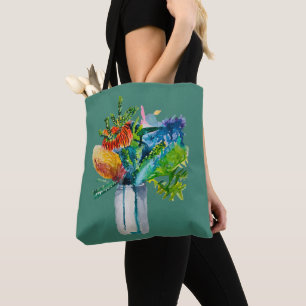 Bolsa Tote Aquarela de flores australianas