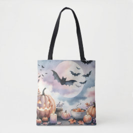 Bolsa Tote Aquarela de Halloween