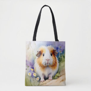 Bolsa Tote Aquarela Delicada De Porco-Guiné