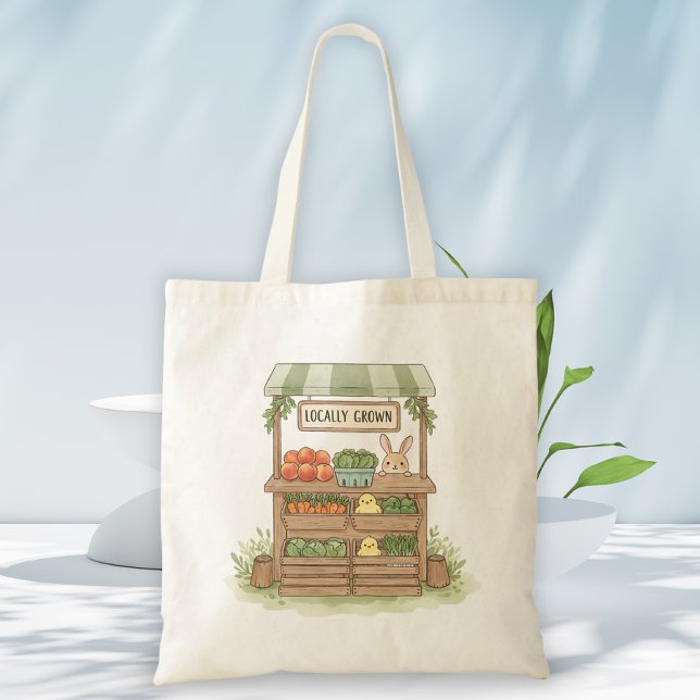 Bolsa Tote Aquarela Do Mercado Dos Agricultores Whimsic (Criador carregado)