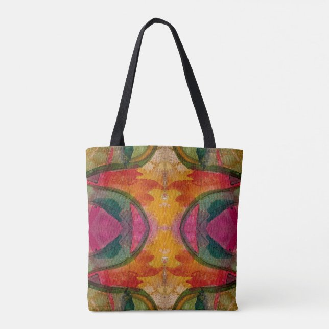 Bolsa Tote Aquarela E Abstrato De Tinta Expressionística Arte (Verso)