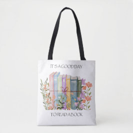 Bolsa Tote Aquarela "É um bom dia ler um livro"
