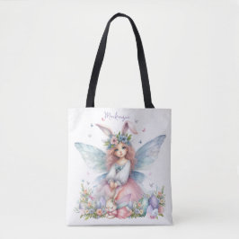 Bolsa Tote Aquarela Fada da Primavera de Páscoa