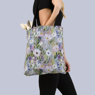 Bolsa Tote Aquarela Floral de Prado Macio