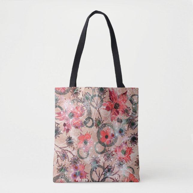 Bolsa Tote Aquarela, flores. (Frente)