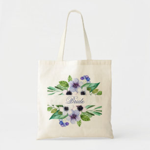 Bolsa Tote Aquarela Flores Roxas
