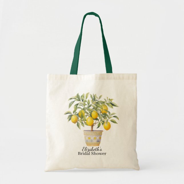 Bolsa Tote Aquarela Limão Mediterrâneo (Frente)
