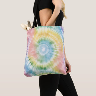 Bolsa Tote Aquarela Pastel Rainbow Tie Dye
