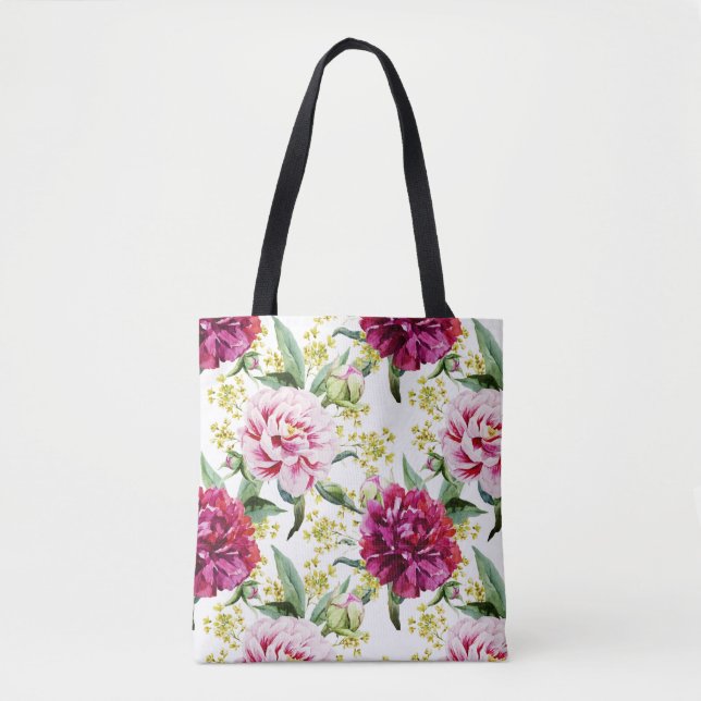 Bolsa Tote Aquarela Peony (Frente)