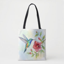 Bolsa Tote Aquarela Pequeno Beija-flor