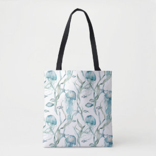 Bolsa Tote Aquarela Sob O Saco De Torneiras De Água-Vidro