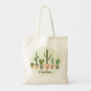 Bolsa Tote Aquarela Suculenta Plantas Potentes Modernas
