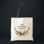 Bolsa Tote Aquarela veado floral terracota moderno elegante<br><div class="desc">Bolsa de mão moderna elegante tradicional rústica veado floral script moderno bela festa favor presente. Parte de uma coleção natural,  terracota,  preto e verde sage elegante.</div>