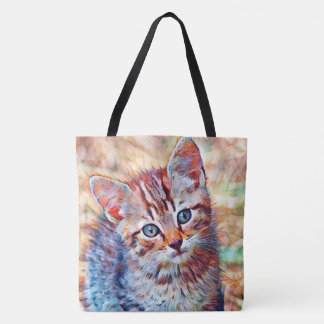 Bolsa Tote aquarell kitten