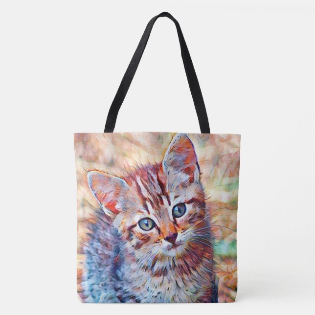 Bolsa Tote aquarell kitten (Frente)