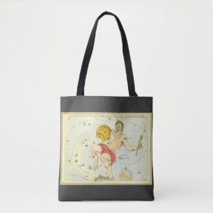 Bolsa Tote Aquário, Constelação Vintage, Espelho de Urânia