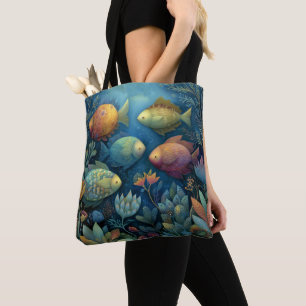 Bolsa Tote Aquário de Fantasia Peixes Caprichosos