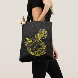 Bolsa Tote Aquário Dourado em Couro