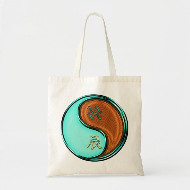 Bolsa Tote Aquário & Dragão de Madeira (Frente)