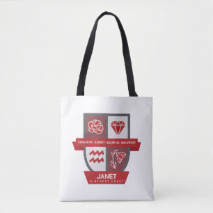 Bolsa Tote Aquarius Birthday Crest™ para 20-31 de Janeiro