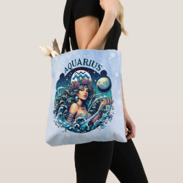 Bolsa Tote Aquarius Water Bearer Beautiful Woman Astrology 