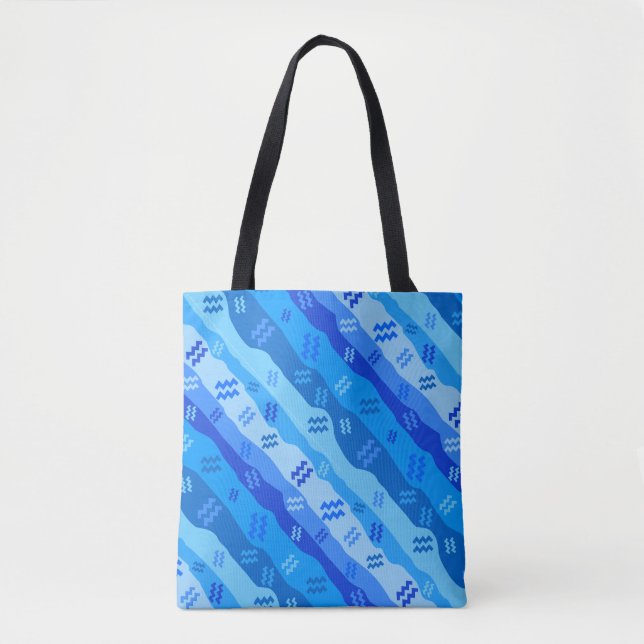 Bolsa Tote Aquarius Zodiac Stripes (Frente)