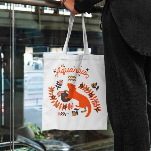 Bolsa Tote Aquarius Zodiac Tote Bag (Criador carregado)