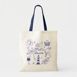 Bolsa Tote Aquela Coquete Cute Azul Amore Laço Verão Italiano