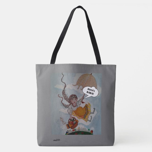 Bolsa Tote Aqui está Baba, Arte Popular Ucraniana (Frente)