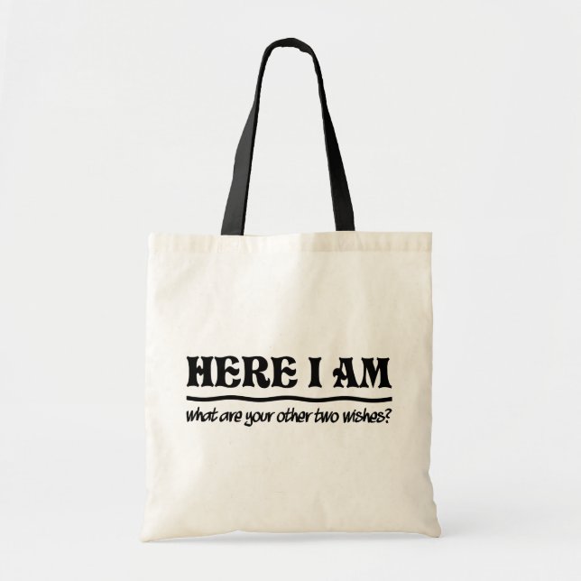 Bolsa Tote Aqui estou eu - escolha estilo e cor (Frente)
