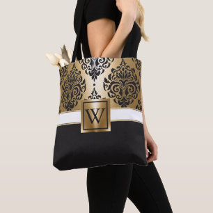 Bolsa Tote Árabe Ouro e preto