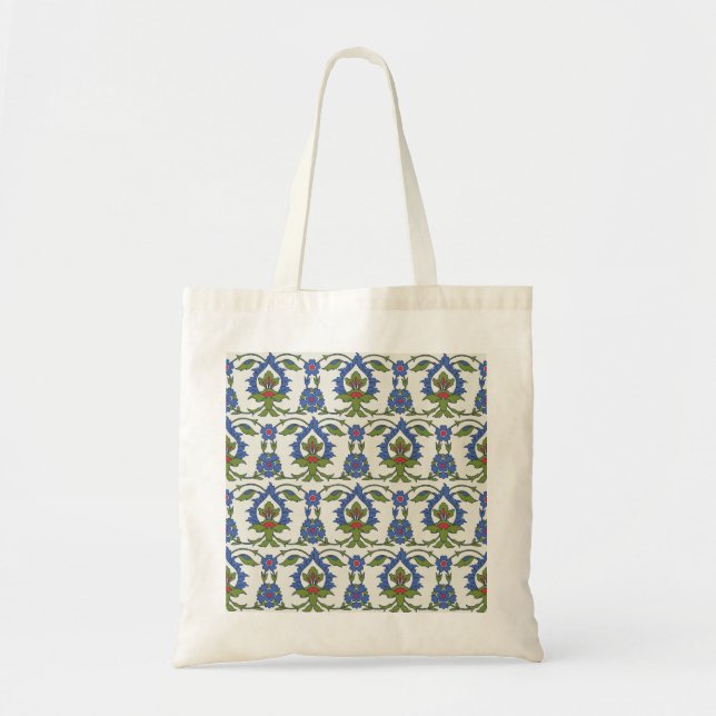 Bolsa Tote Árabe Tradicional: Iznik Azulejo Invisível. (Frente)