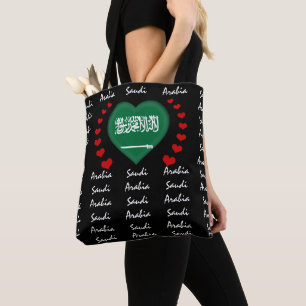 Bolsa Tote Arábia Saudita Flag & Heart, Flag fashion /sport
