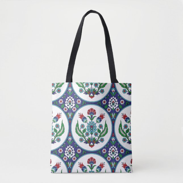 Bolsa Tote Arábica turca, flores de tulipa, padrão perfeito. (Frente)