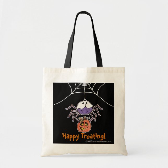 Bolsa Tote Aranha com Jack-O-Lanterna (Frente)