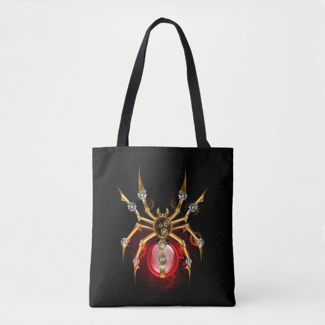 Bolsa Tote Aranha-do-galo em preto (Frente)