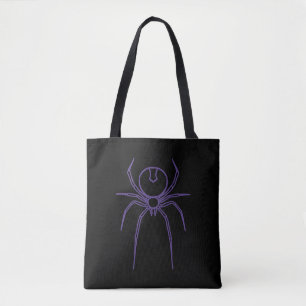 Bolsa Tote Aranha em Roxo e Preto