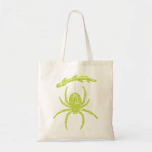 Bolsa Tote Aranha Verde Prendendo-se de Ramificação