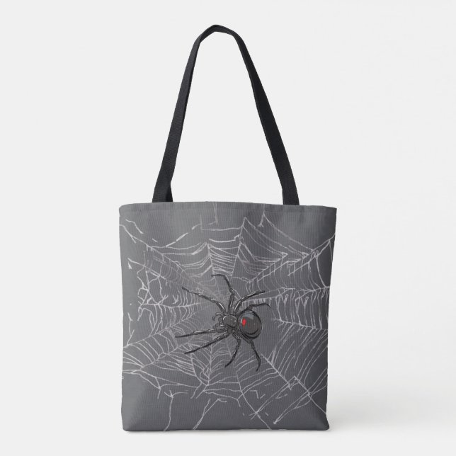Bolsa Tote Aranha-Viúva Negra E Arte De Desenho-Da-Aranha (Verso)