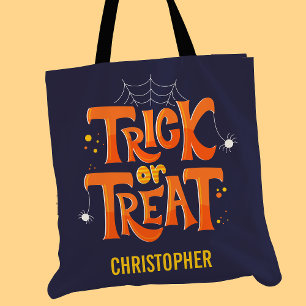 Bolsa Tote Aranhas de Truque ou Tratar Cortam Halloween Perso