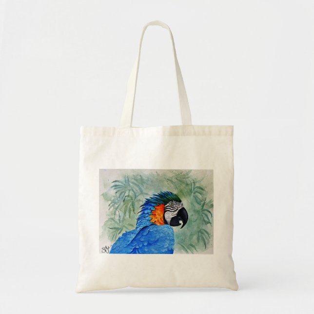 Bolsa Tote Arara Azul e Dourada (Frente)