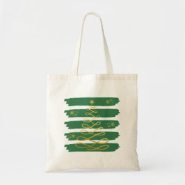 Bolsa Tote Árbol navideño dorado