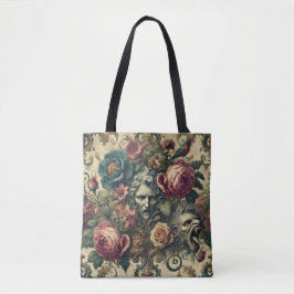 Bolsa Tote Arcana Atelier - Signature Gothic Floral All-Over