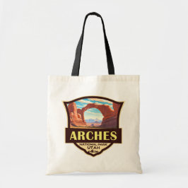 Bolsa Tote Arches National Park Illustration Retro