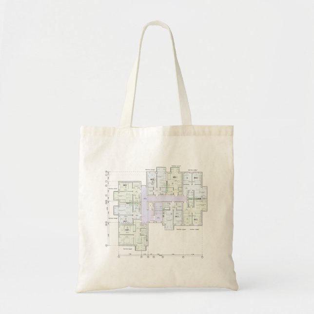 Bolsa Tote Architectural Blueprint Tote Bag  (Frente)