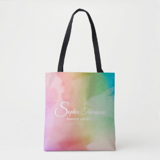 Bolsa Tote Arco Arco-Íris com Script de Água Moderno - Saco d