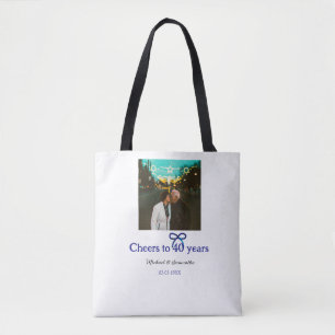 Bolsa Tote Arco azul grita 40 anos de casamento