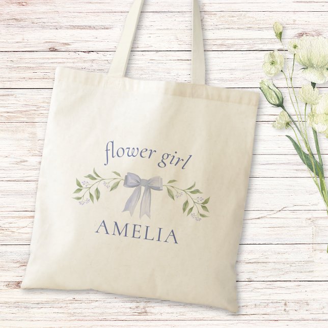 Bolsa Tote Arco Chic Floral Personalizada Flower Girl (Criador carregado)
