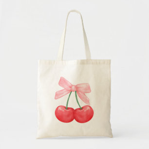Bolsa Tote Arco Coquette - Simples Cerejas De Menina Rosa
